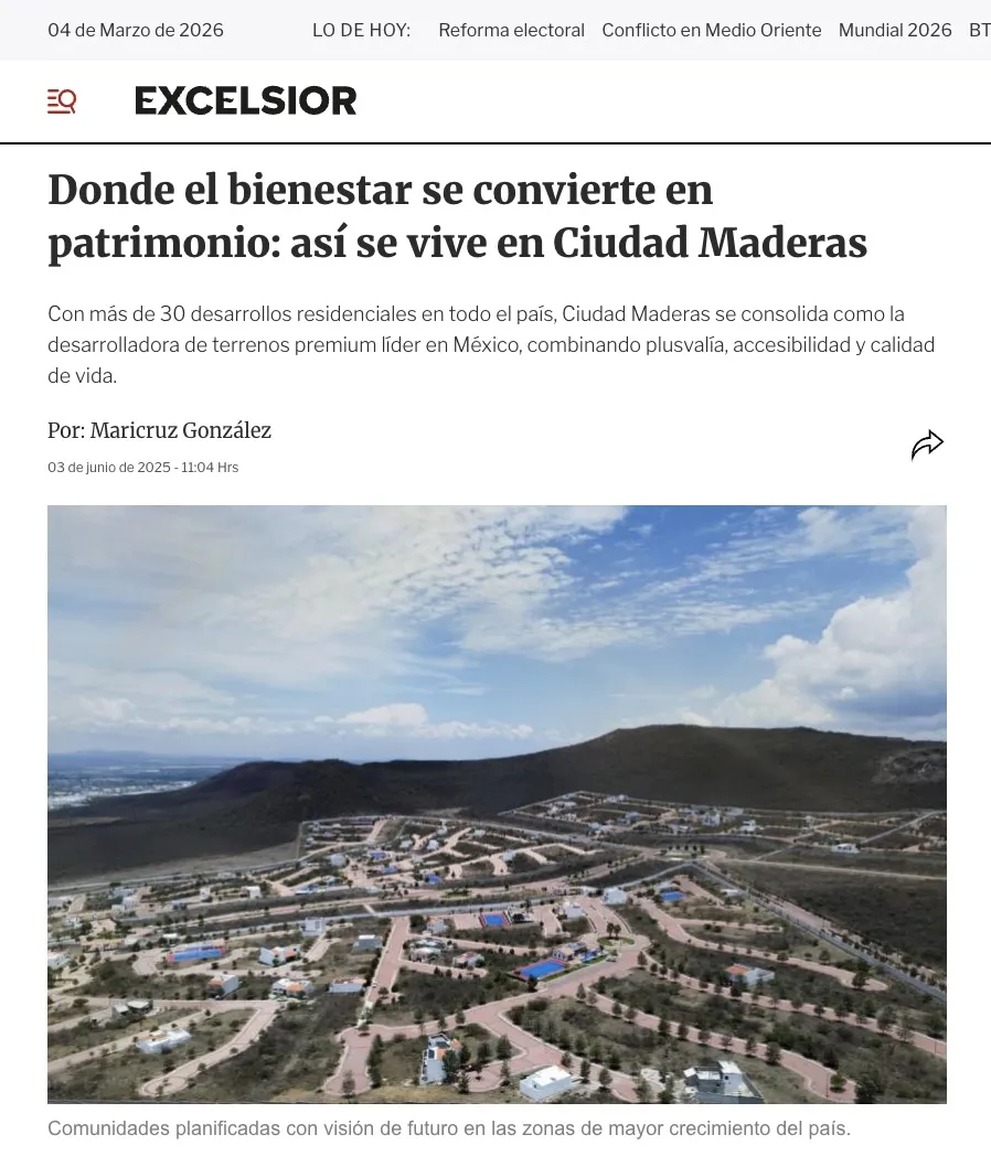 Ciudad Maderas en Excelsior